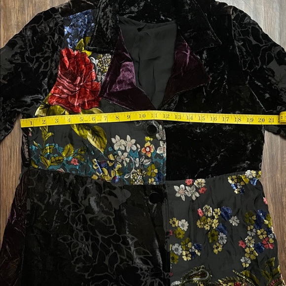 Soft Surroundings LISETTE Velvet Boho Burnout Jacket Topper Art to Wear large - Picture 10 of 13